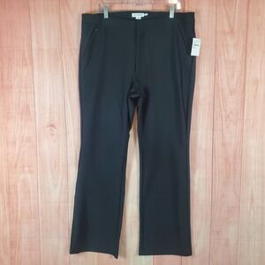 Good American Women Compression Shine Pant Sz 16 Black Nylon Stretch Zip Pockets